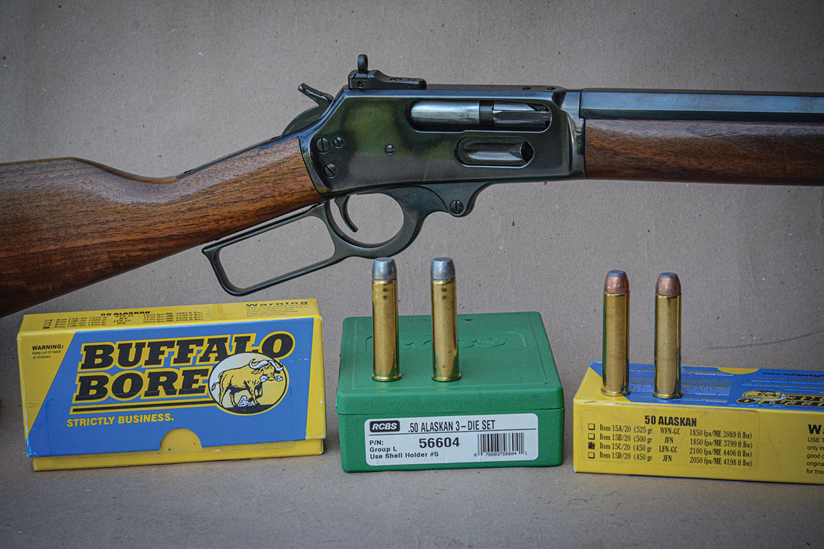 The 50 Alaskan is a popular proprietary cartridge with ammunition companies such as Buffalo Bore offering factory loads.  However, handloading will substantially reduce ammunition costs.